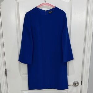 Royal Blue Mini Sheath Dress with 3/4 Bell/Cape Sleeves for Cocktail